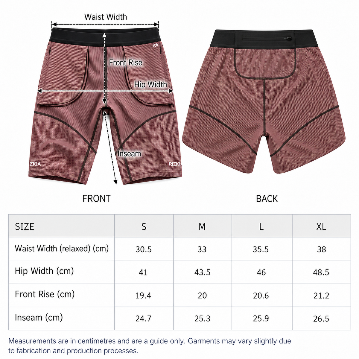 Size guide for Trail Half Tight Running Short - Mineral Red